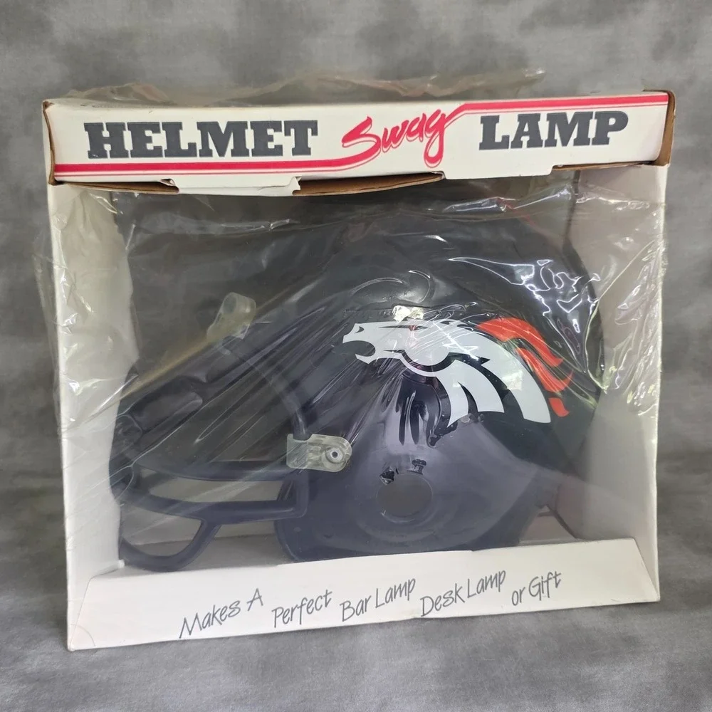 DENVER BRONCOS Vintage Helmet Swag Lamp P&K Products w/Hanging Chain & Hook Set